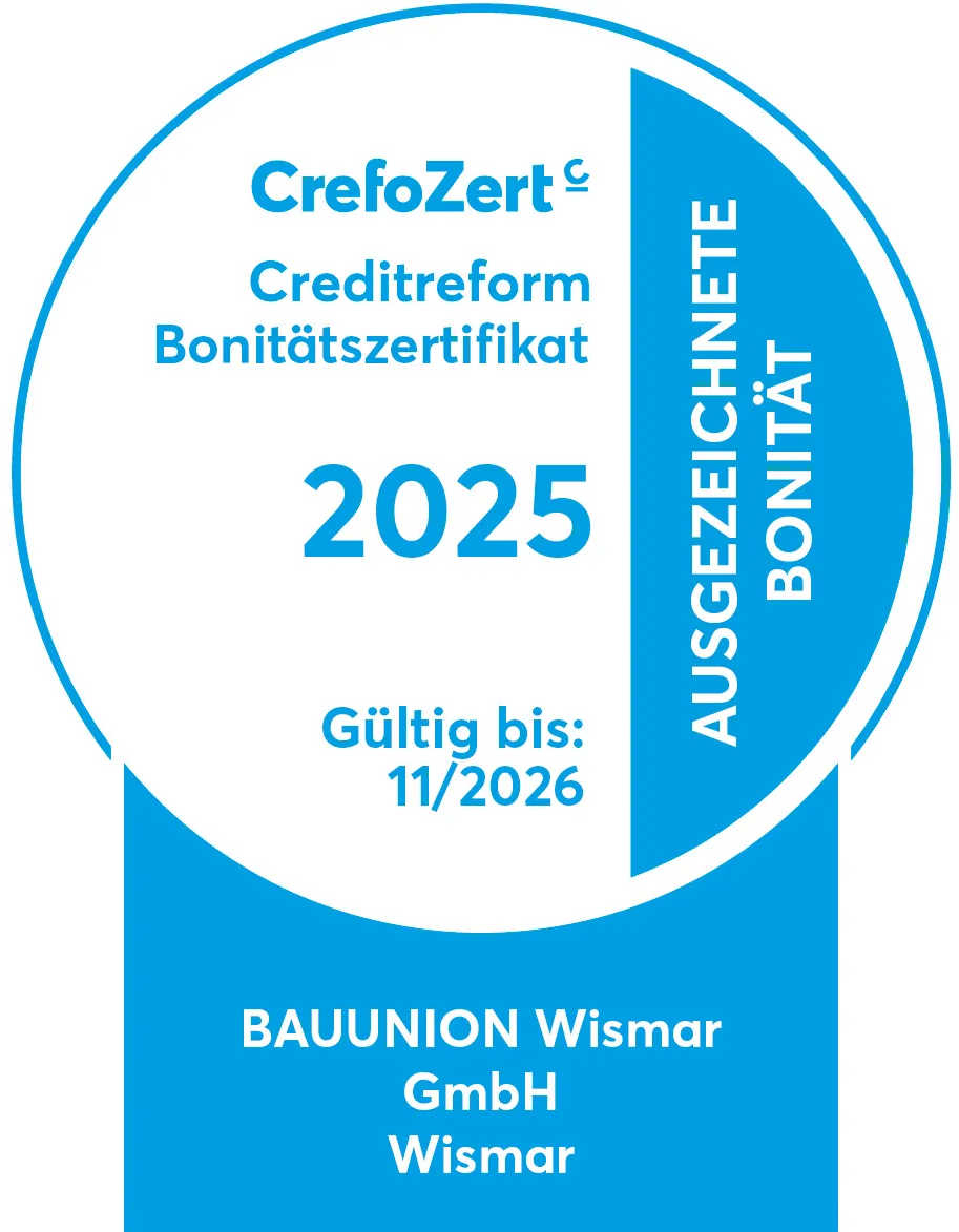 Crefo Zertifikatio für Bauunion Wismar